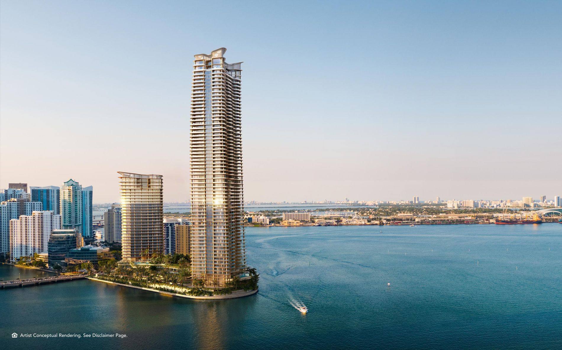 South Tower waterfront elevation on Brickell Key